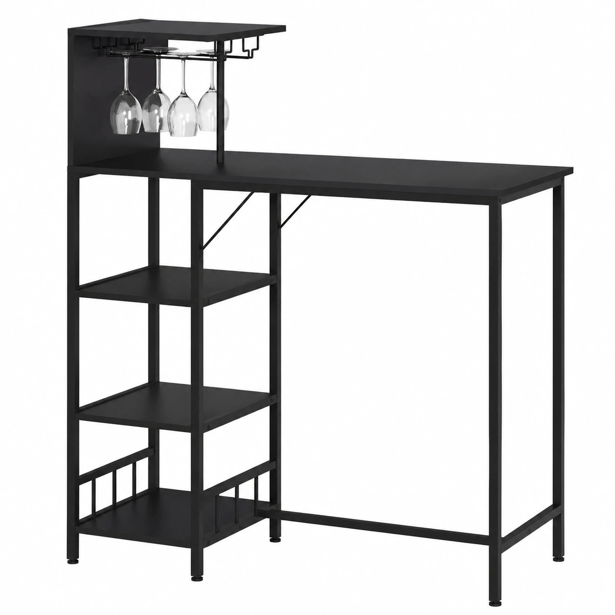 table-de-bar-industrielle-avec-etageres-et-porteverres-umtokw8034bi